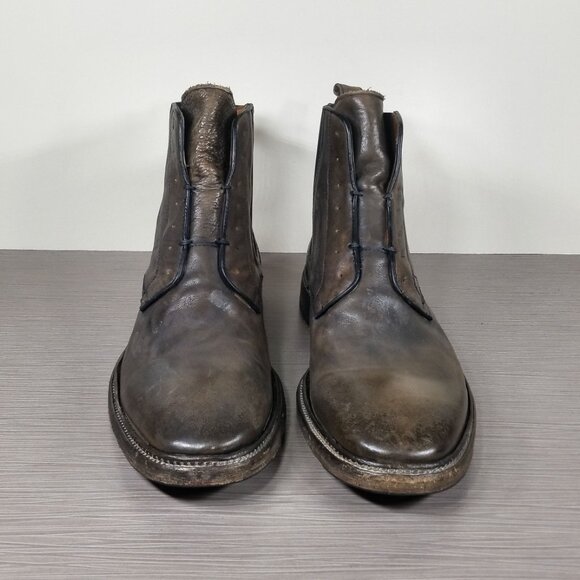 John Varvatos Fleetwood Chelsea Boots, Brown Distressed Leather, Mens Size 11 M - Picture 2 of 13